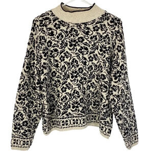Vintage 90s Grannycore Farmhouse Pullover Sweater Womens Size Small Oversized